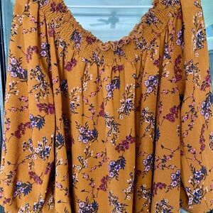 India Boutique Mustard Floral Blouse